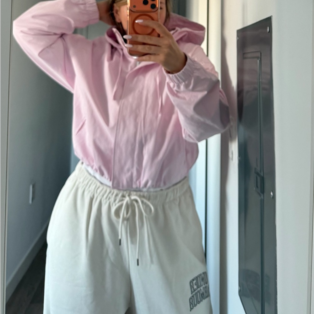 ZARA Light Pink Hooded Jacket size L